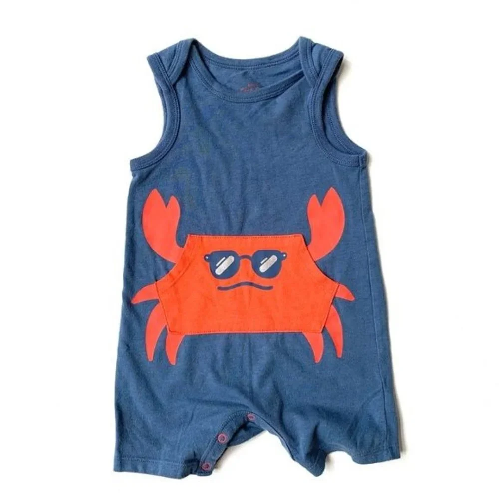 Cat & Jack Baby Boy Crab Sleeveless Jumpsuit